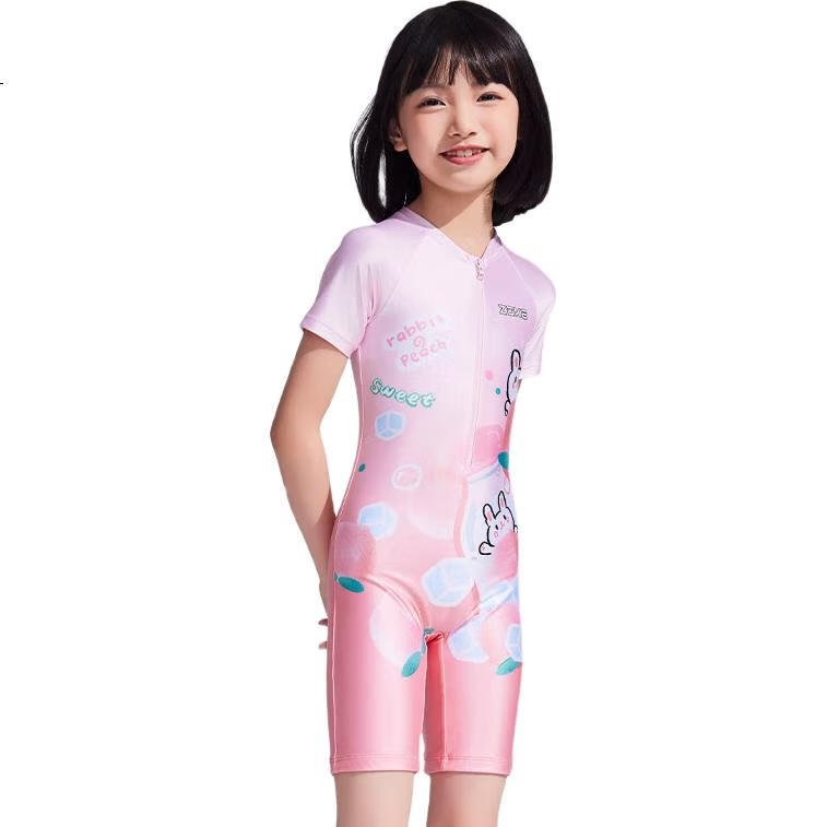 ZOKE Girls' One-Piece Swimsuit, Professional Training Swimwear for Swimming And Hot Springs, 125504410, Pink Orange, Size 16