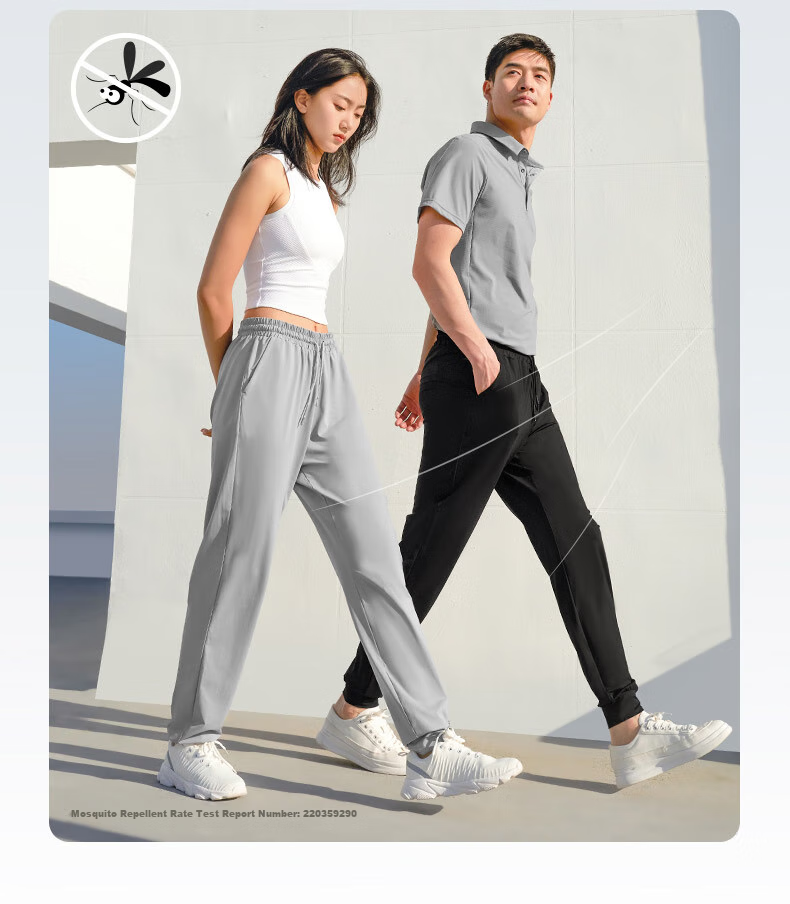 SUPIELD Sun Protection Mosquito Repellent Pants, Summer Cool Feeling Pants, High Elasticity Ankle-Tied Sports Casual Pants for Women, Quiet Black, L 5