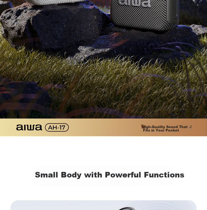 Aiwa AH-17pro Bluetooth Speaker with USB and TF Card Support, Portable Wireless Player for Square Dance, Home Desktop Outdoor Sound System, Purple 3