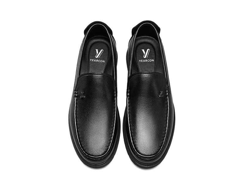 Eierkang Men's Business Casual Slip-On Leather Loafers Comfortable Driving Shoes 97150W Black Size 40 10