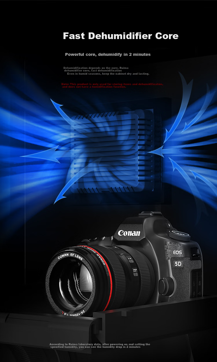 EIRMAI MRD-45T DSLR Camera Electronic Touchscreen Dehumidifying Case, Photography Equipment Drying Box Dehumidifier Cabinet, Professional Lens Moisture-Proof Cabinet with Touchscree 4