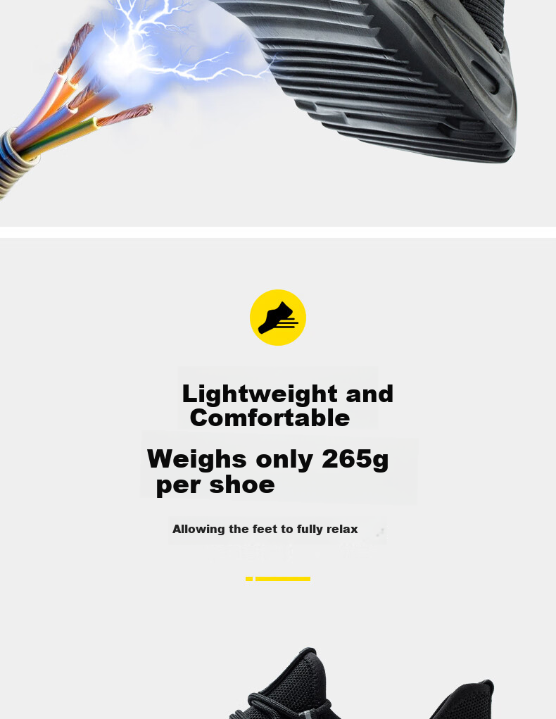 LAOGUANJIA Men's Safety Shoes, All-Season Electrician Insulated 10KV Work Site Functional Shoes, Solid Sole Wear-Resistant, Size 39 4