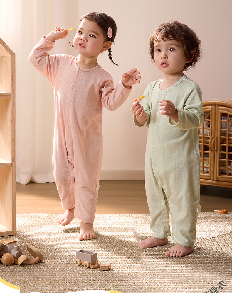 Shiyuejiejing Baby Romper, Summer Onesie for Boys And Girls, Class A Cotton Bodysuit, Long-Sleeve All-Season Home Wear 2