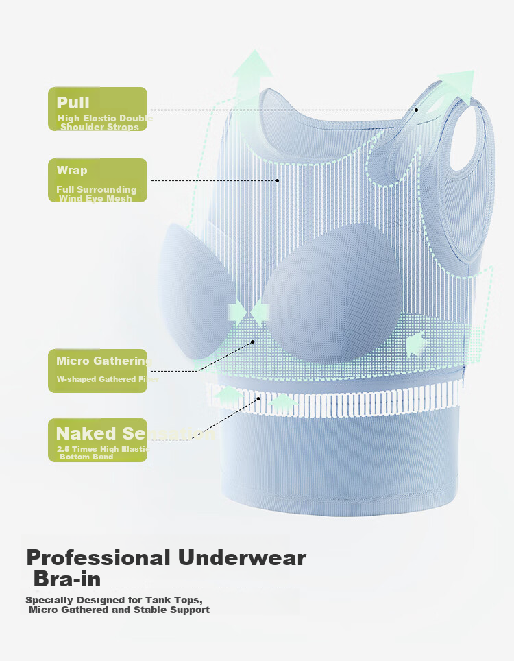 GUJIN Hollow-Out Camisole Tank Top for Women, Summer Short Style with Built-In Bra Pads, Inner Wear Undershirt, Black, L, 115-135 Ji 5