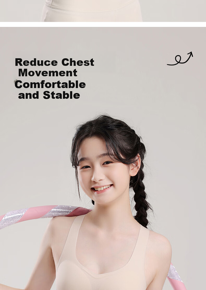 Ordifen Girls' Bra, Spring 2025 New Arrival, 2-Piece Set, Cross Front Closure, Anti-Sagging, for Puberty Ages 14-18, Vest Style 12