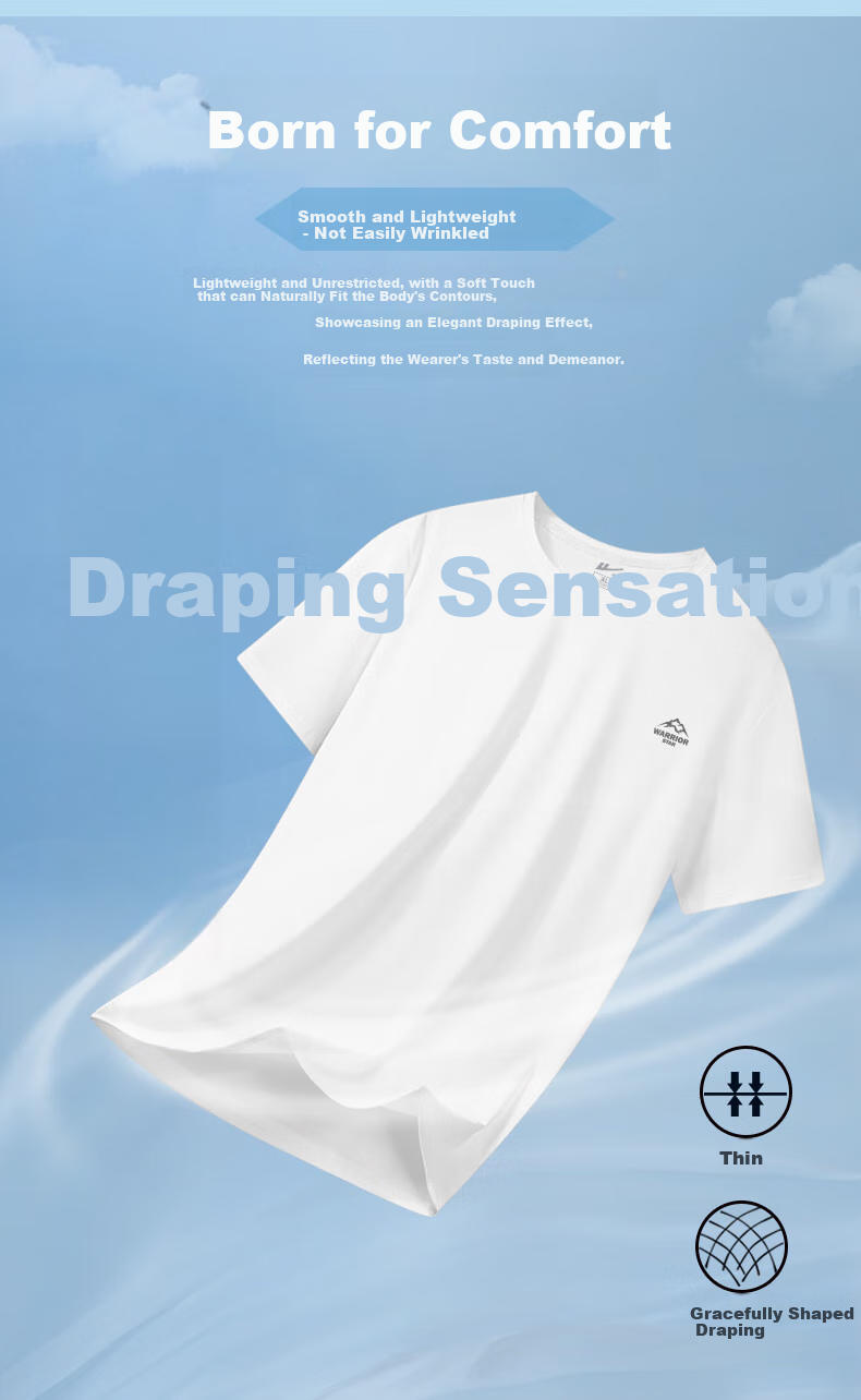 Huili Men's Short-Sleeve T-Shirt, Summer Ice Silk Breathable Quick-Dry Half-Sleeve T-Shirt, Loose-Fitting Cool Running Fitness Wear 1