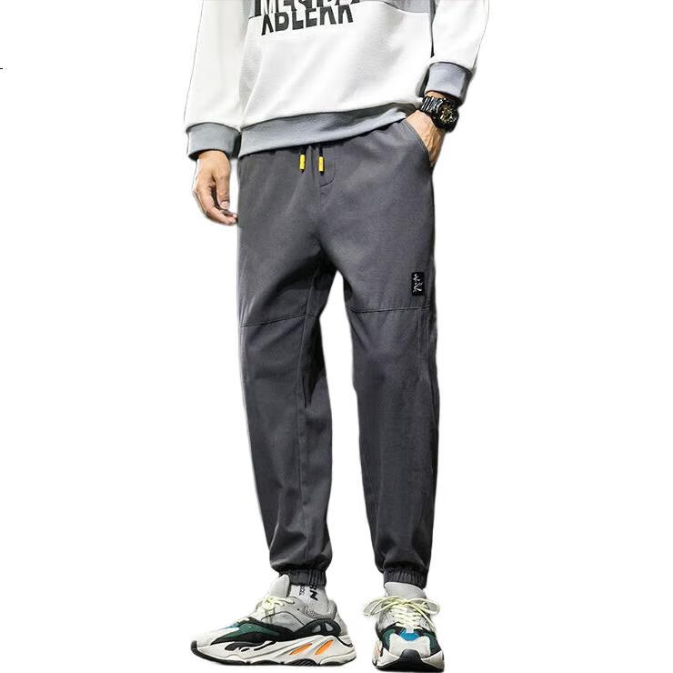 Мужские брюки MMOPTOP American-Style Trendy Joggers, весна-осень, винтажные, из чистого хлопка, карго, спортивные, повседневные, укороченные штаны, 506, темно-серый, XL