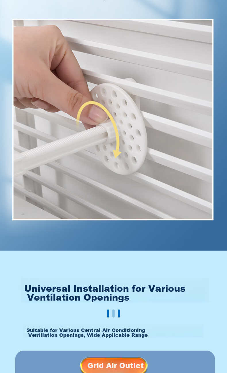 Lelandi Central Air Conditioning Deflector, Anti-Direct Blowing Wind Vent Cover, Universal Top And Side Hanging, Large Size, Cream White, L2015 7