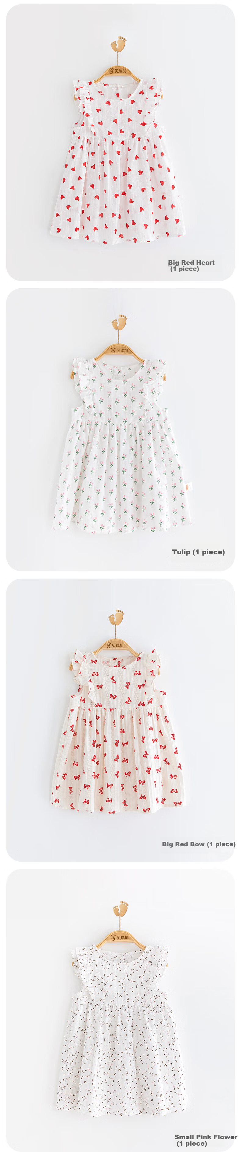 Babyprints Girls' Cotton Dress, Summer Princess-Style Dress, Birthday Party Dress, Sleeveless Dress with Bow Tie, Size 140 5