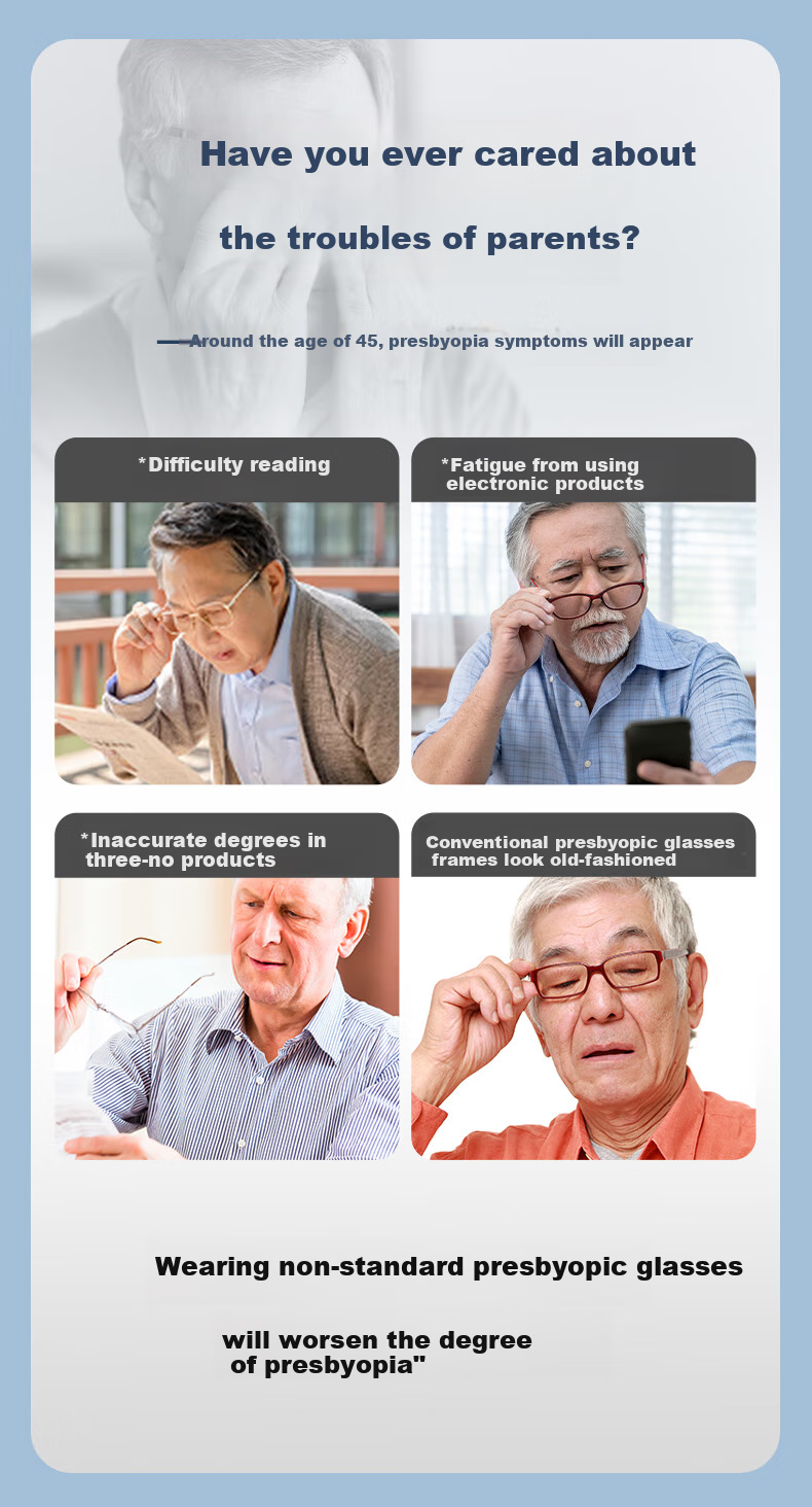 LOHO Reading Glasses for Men And Women, Anti-Blue Light Business Full-Frame Presbyopic High-Definition Glasses for Elderly, 400 Degrees, for Ages 75 And Above 2