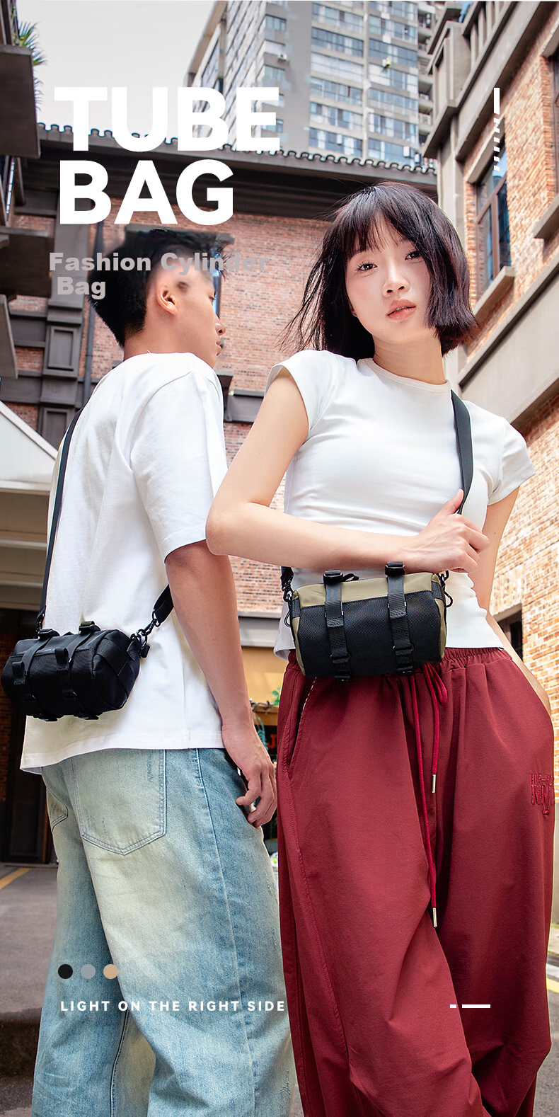 MARK RYDEN Shoulder Bag Crossbody Bag Sports Cylinder Small Bag for Men And Women, Outdoor Cycling Mini Backpack with Detachable Shoulder Strap 2