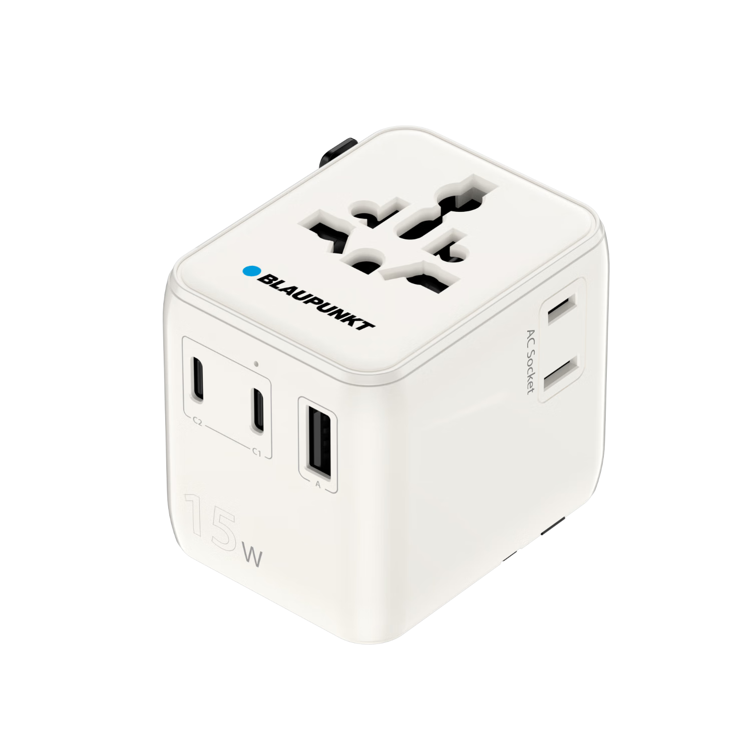 BLAUPUNKT Power Adapter, Overload Protection, 15W Fast Charging, Universal for Global Use, Suitable for Travel, Business Trips, And Study Abroad, Compatible with UK, European, Hong Kong, And Macau Standards, BP-AB1200W