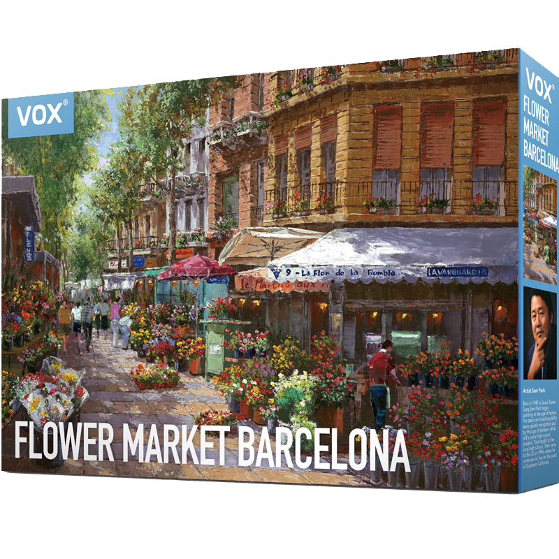 VOX Adult Puzzle 1000 Pieces, Barcelona Flower Market Adult Toy, Stress-Relieving High-Difficulty Puzzle, Birthday Gift