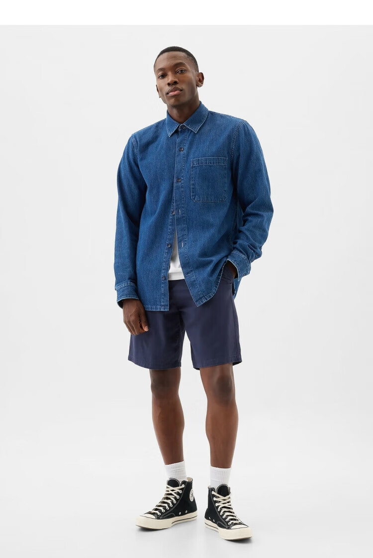 Gap Men's Classic Basic Twill Cotton Mid-Rise Straight Shorts Casual Pants US Version 866125 19