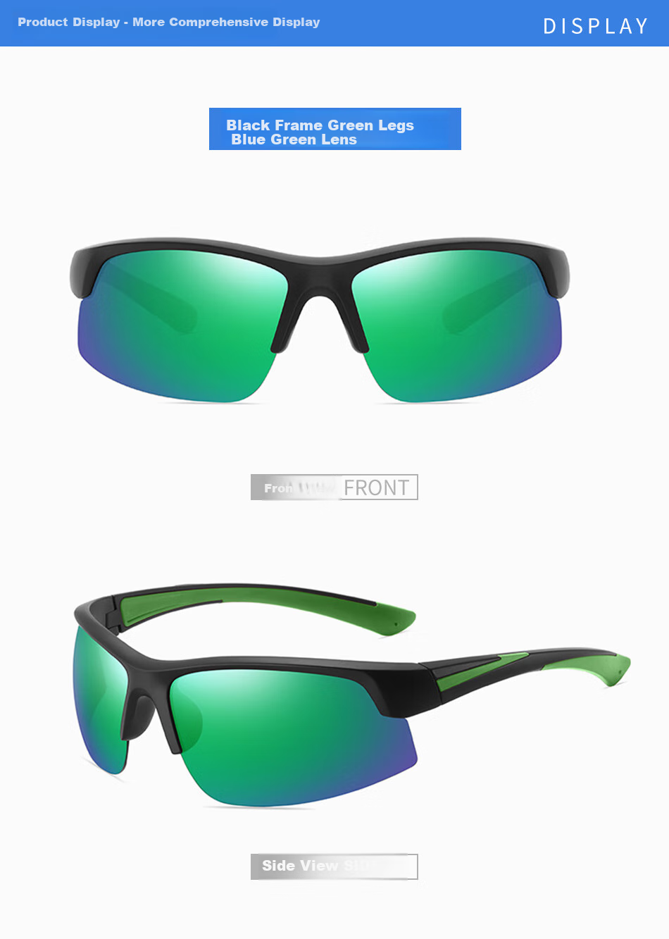 DRATRA Cycling Sunglasses, Summer High-Definition Polarized Glasses for Men, Semi-Rimless Outdoor Sports Sun Protection Glasses, Fishing Sunglasses, Anti-Glare 6