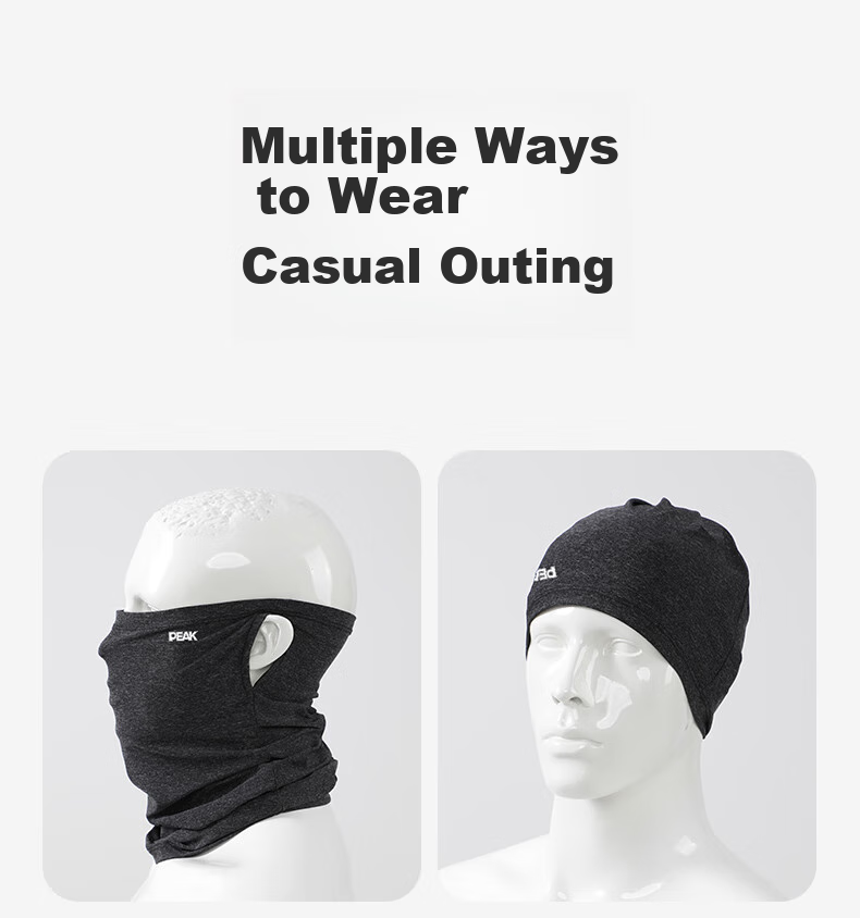 PEAK Men's Sun Protection Face Mask with Ear Loops Outdoor Mountaineering Fishing Sunshade Scarf Women's Neck Gaiter Men's Cycling Face Cover Light Gray 1