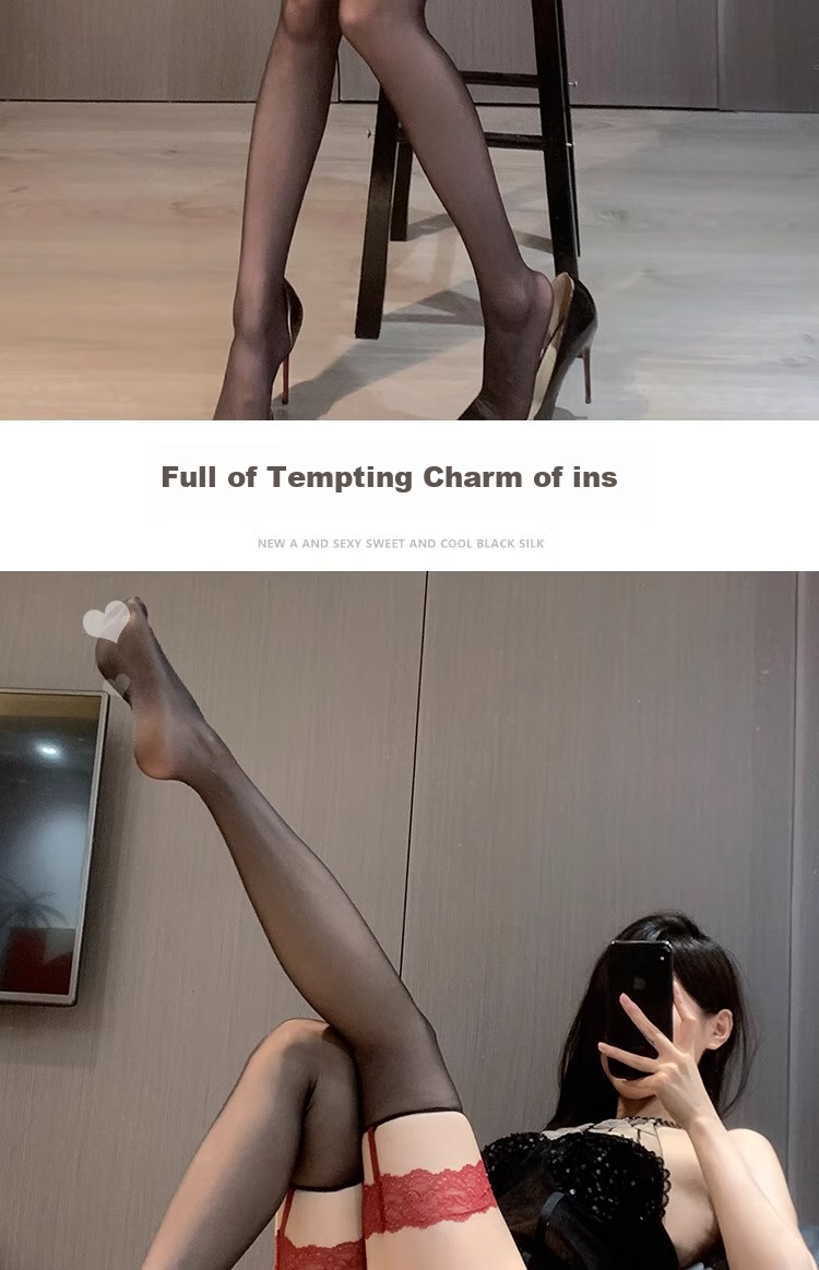 LangSha High-Cut Black Stockings, Sexy Lace Thigh-High Socks for Women, Elegant Over-Knee Socks, Sexy Thin Mid-Calf Socks 5