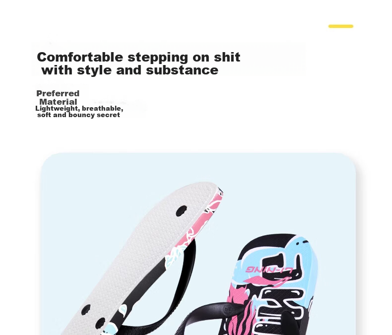 Li-Ning Flip-Flops for Men And Women, Outdoor Wear, 2025 New Summer Style, Women's Flip-Flops, Trendy Men's Style, Size 42 9