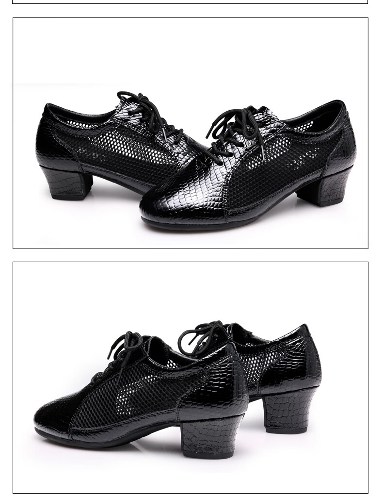 Teslita Mesh Breathable Summer Women's Genuine Leather Latin Dance Square Dance Mid Heel Versatile Casual Outdoor Non-Slip Dance Shoes 39