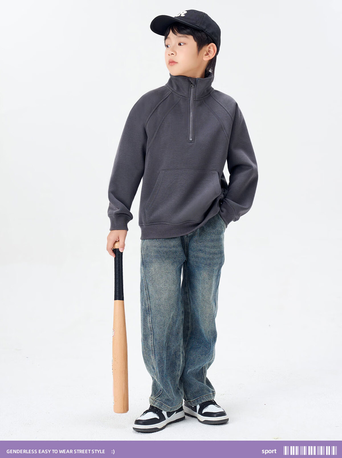 TonLion Kids Hoodie Spring and Autumn Stand Collar Jacket Boys Girls Autumn Half High Collar Zipper Sportswear Long Sleeve Top 17