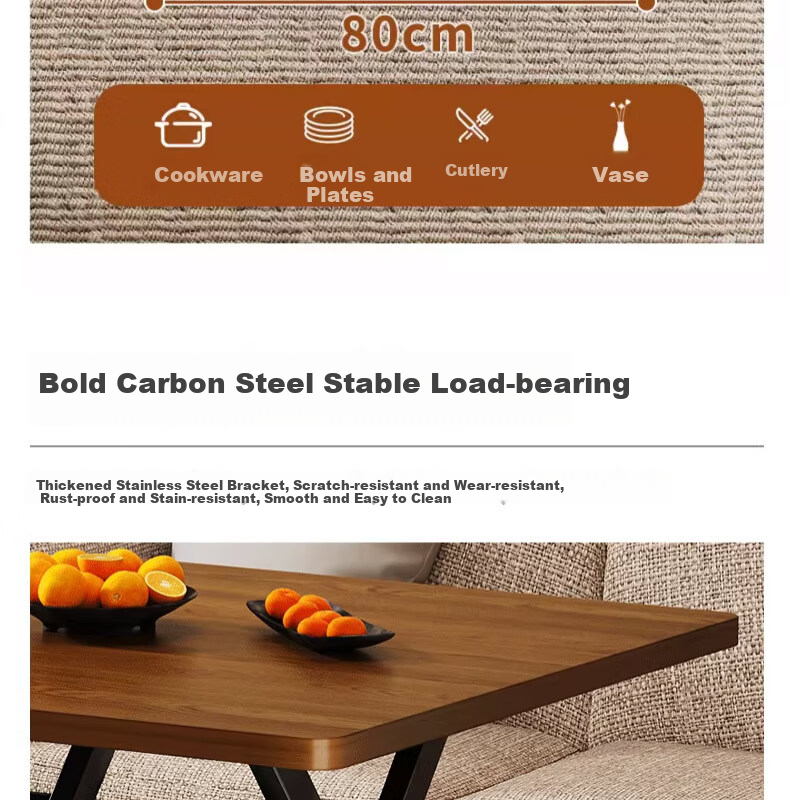 Mushuangfu Folding Table, Dining Table for Small Apartments, Living Room Eating Table, Outdoor Stall Table, Portable Small Square Table for Rental Apartments 7
