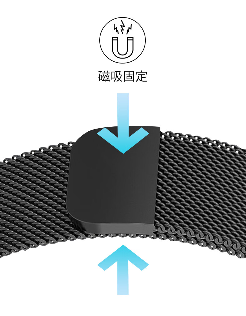 KMaxAI Compatible OPPO Watch X2 Mini Milanese Loop Strap, Magnetic Metal Watch Band, Stainless Steel Braided Replacement Wristband, Magnetic Buckle Steel Band Chain, Silver 3