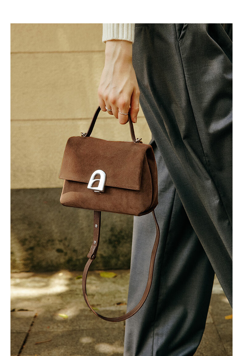 La Festin [He Hongshan's Style] Small Collapsible Handbag, Women's Shoulder Crossbody Kelly Bag, Birthday Gift for Girls 5