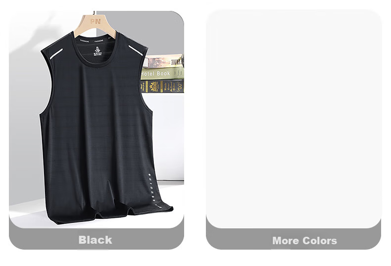 MiiOW Ice Silk Sports Tank Top for Men, Summer Quick-Dry Mesh Breathable Sleeveless T-Shirt Fitness Wear, Father's Day Gift 16