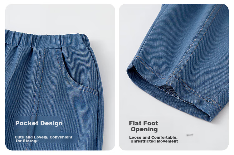 Wismorni Children's Pants, Summer Baby Denim Trousers, Elastic Waist Long Pants for Outdoor Wear, Thin Moisture-Wicking Breathable Summer Clothing 13