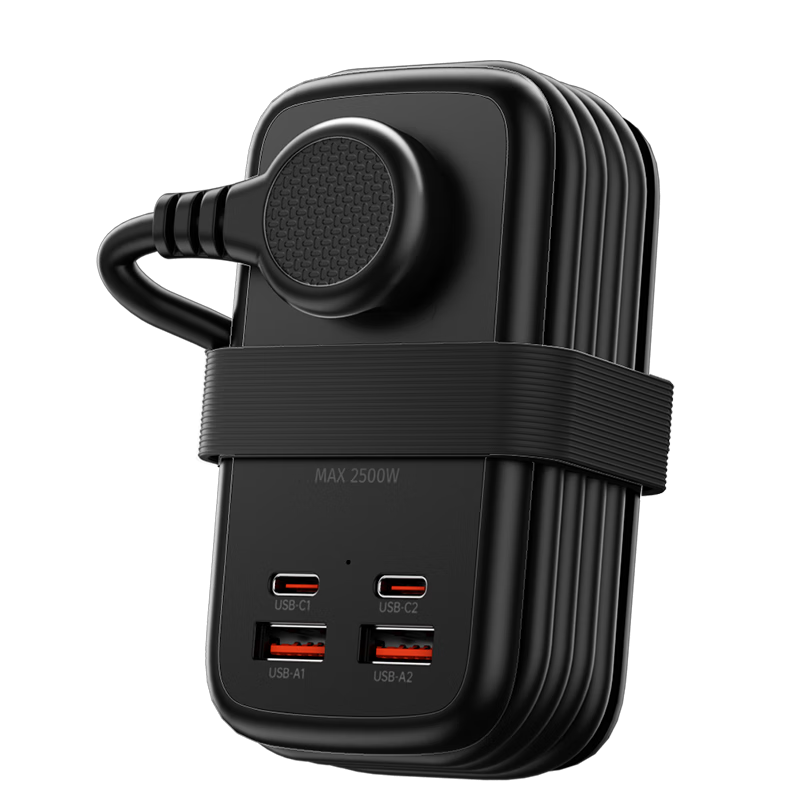 Niudundinglv 65W Gallium Nitride Pocket Power Strip + 60W Dual USB-C Fast Charging Cable Set, Supports Direct Laptop Charging, USB Power Strip/travel Socket/power Strip
