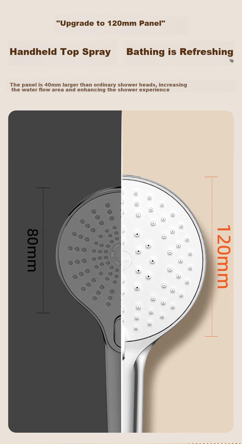ARROW Shower Head, Elegant White Color, Multi-Functional Household High-Pressure Bathing Handheld Shower Head, Back Spray Handheld 4