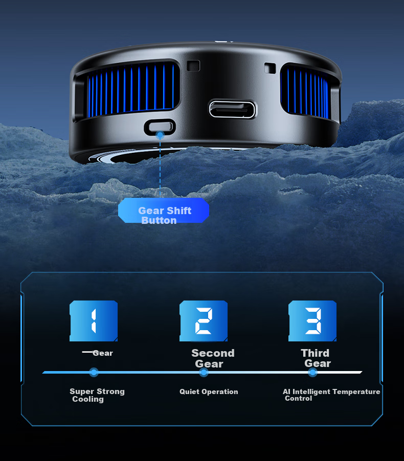 WITGOER [Three-In Phone Cooler] Wireless Charging Cooling Magnetic Flat Gaming Phone Stand Clip for E-Sports Live Streaming Semiconductor Cooling Compatible with Apple 27
