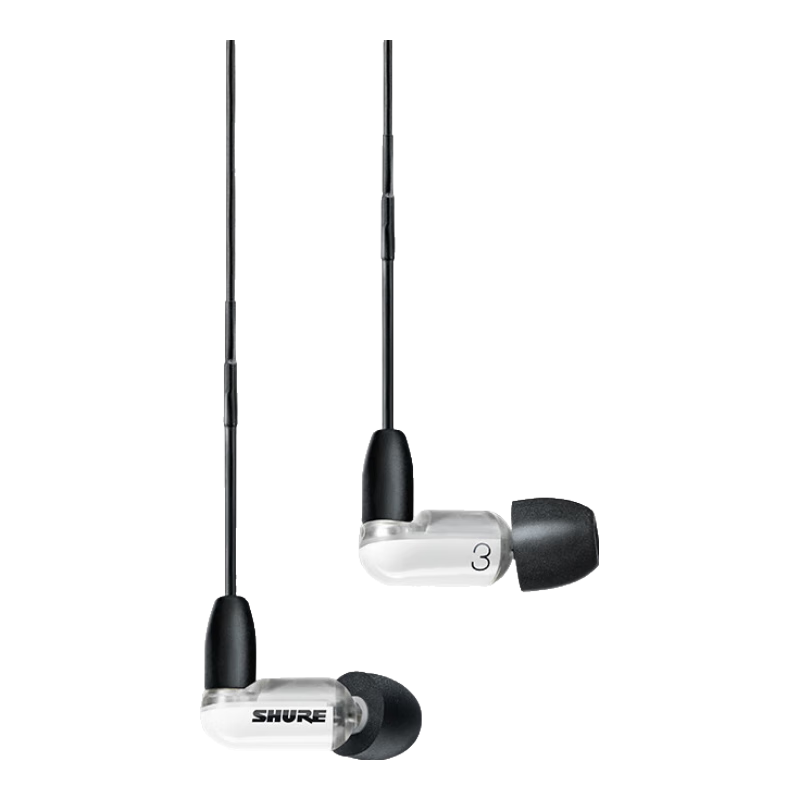 SHURE AONIC 3 In-Ear Dynamic Iron Noise-Cancelling Headphones with In-Line Control for Calls, Professional HIFI Music Headphones, White