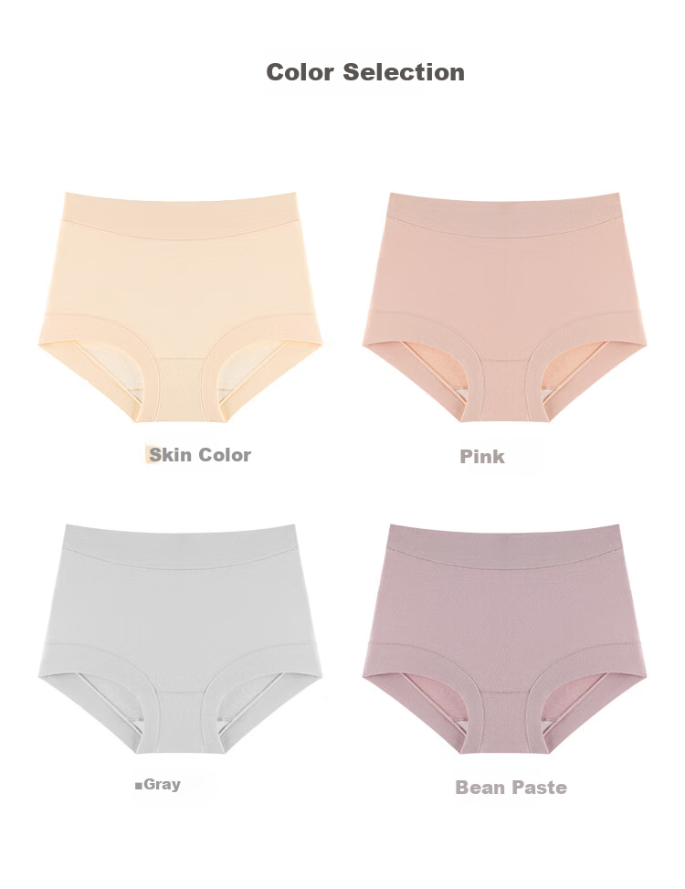 Miss Arte Women's Underwear, 4-Pack, Mid to High Waist, Tummy Control, Butt-Lifting, Silk Bottom, High Elasticity, Large Butt, Anti-Exposure Triangle Panties 4