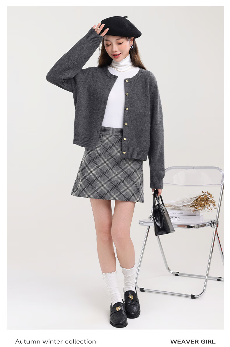 MJ STYLE Round Neck Sweater Jacket for Women 2026 Autumn Winter New Soft Warm Chanel Style Knitwear Top 6