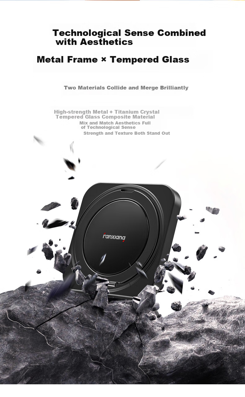 FANXIANG 1TB Magnetic Suction Portable Solid State Drive (PSSD), Direct Phone Connection, with Stand, USB3.2 High-Speed Reading 2000MB/S, Portable External Hard Drive PS2006 8