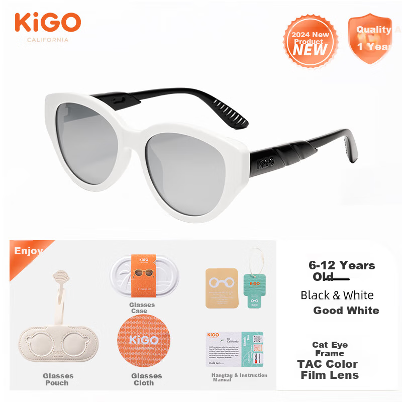 Kigo Fashion 2025 New Polarized UV Protection Sunglasses, Retro Versatile for Older Children, Glass Yellow (6-12 Years Old) 8