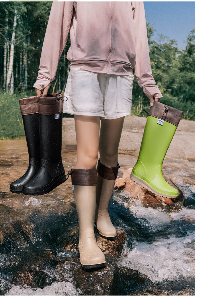 Warrior Unisex Waterproof Non-Slip Outdoor Hiking Rain Boots Foldable Durable Rain Shoe Covers 1003 Black Size 40 19