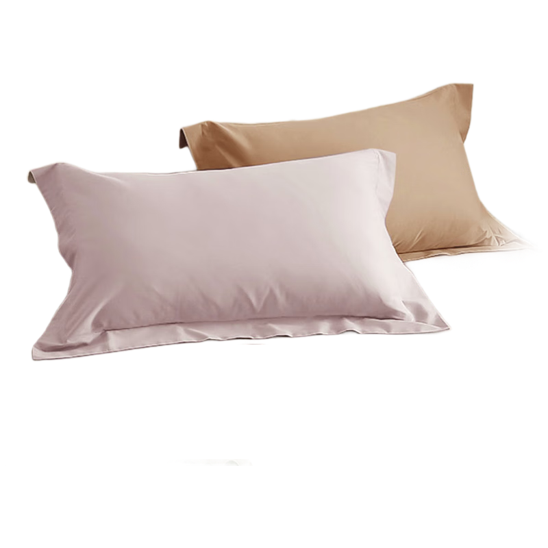 Ranpai Pillowcase, 100% Pure Cotton Pillow Cover, Solid Color All Cotton, Set of Two, 48x74cm, Peach Blossom in Full Bloom