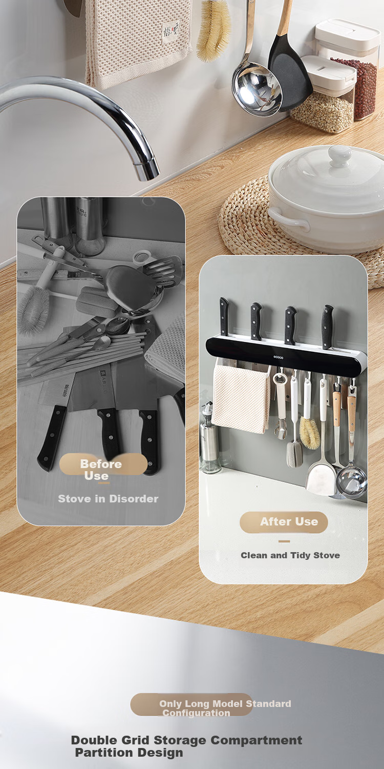 Ecoco Kitchen Rotating Knife Holder Storage Rack, Household Countertop Knife Rack, Multifunctional Chopstick Holder, E24019 Cream Color 2