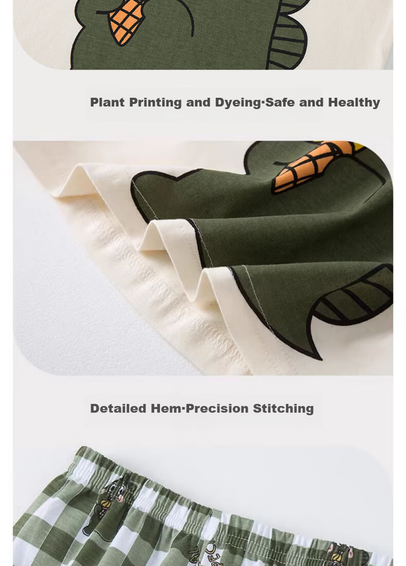 Langsha Boys' Pajamas Spring Autumn 2026 New A-Class Pure Cotton Children's Homewear Set Big Kids Autumn Tops and Bottoms 8