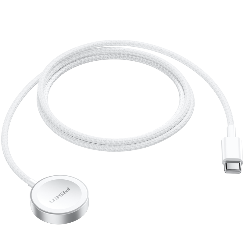Pisen Apple Watch Charger MagSafe Magnetic Charging Cable Braided iWatch Stand Compatible with Apple Watch Series 11/10/9/8/7/6/5/4/3/SE3/Ultra3