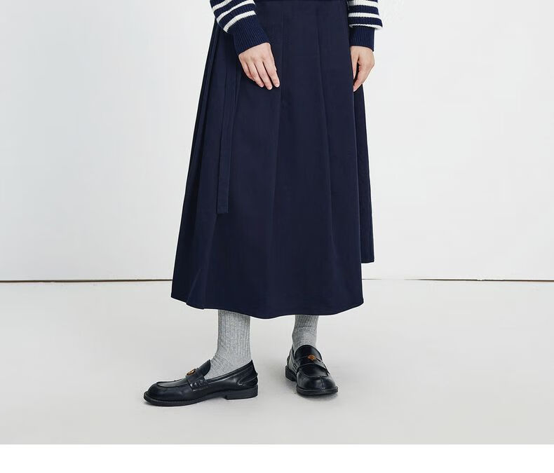 Navikail Italian Small Sailboat Women's 2025 New Belted A-Line Midi Skirt Commuter 2332875507 13