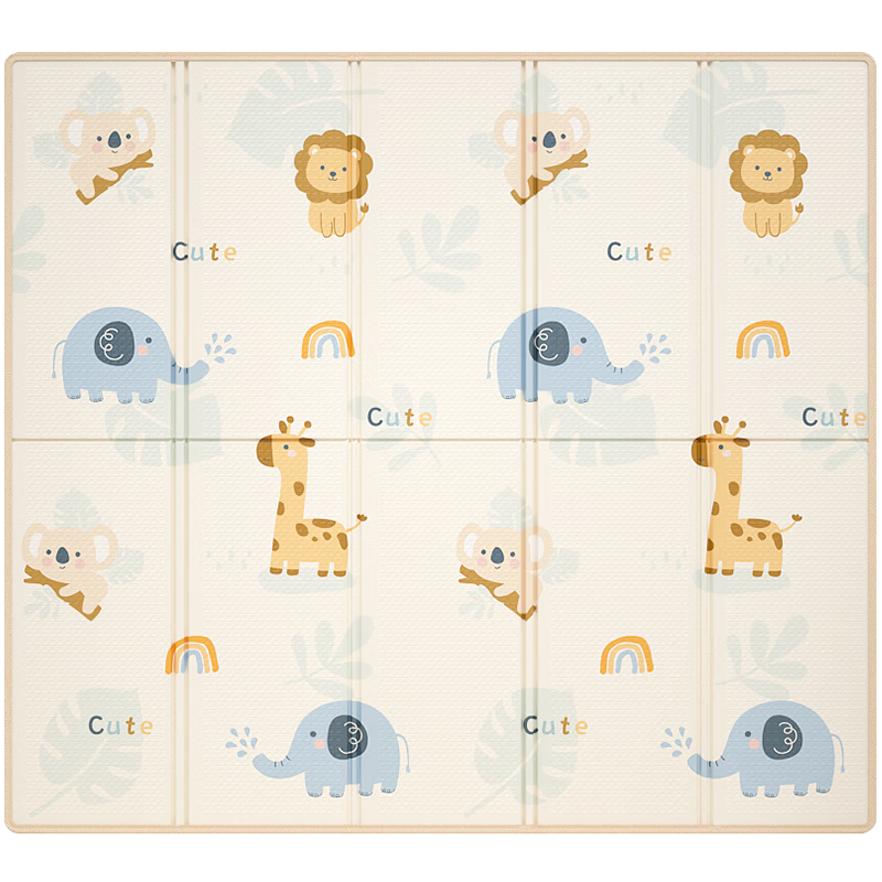 Letide XPE Baby Antibacterial Crawling Mat Foldable Play Mat Home Picnic Floor Mat 200*180*2CM with Edging