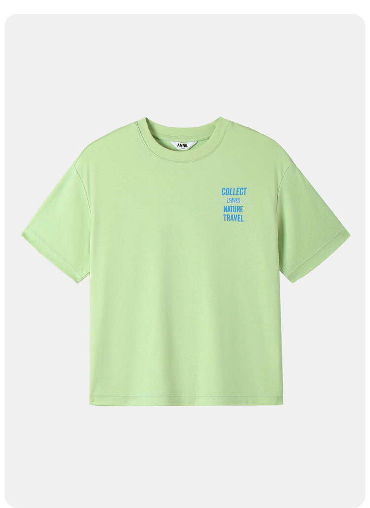 Annil [100% Cotton T-Shirt] Annil Children's Clothing, Boys And Girls Short-Sleeve T-Shirt, Summer Pure Cotton, Wrinkle-Resistant, Elastic Top 3
