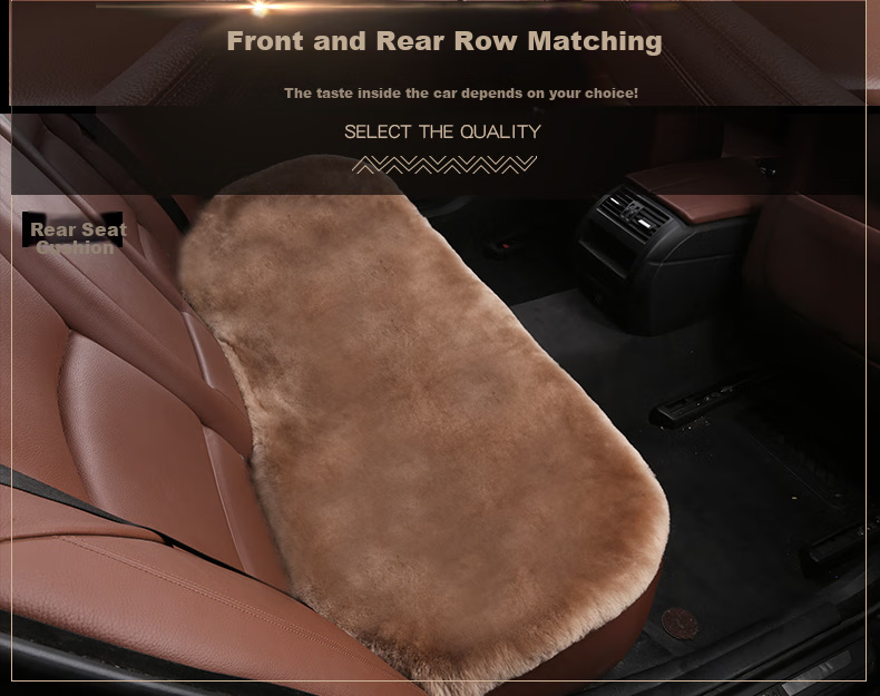 Dijialun Australian Wool Car Seat Cushion, Winter Plush Seat Cover, Sheepskin Integrated Sofa Chair Pad, Car Seat Cushio 3
