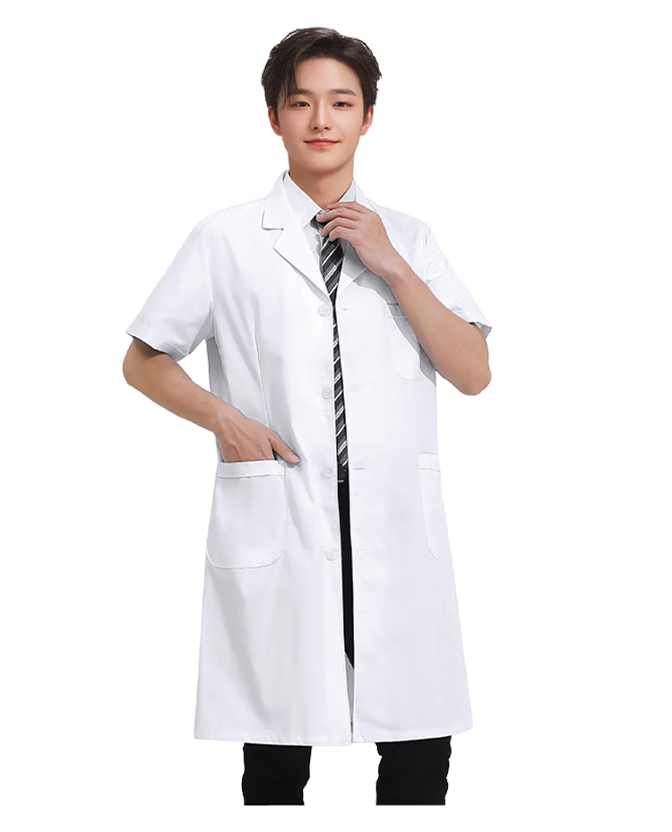 Gongpinxing Men's And Women's Long-Sleeve White Lab Coat, Work Uniform for Interns And Laboratory, Long Sleeves with Button Cuffs 12