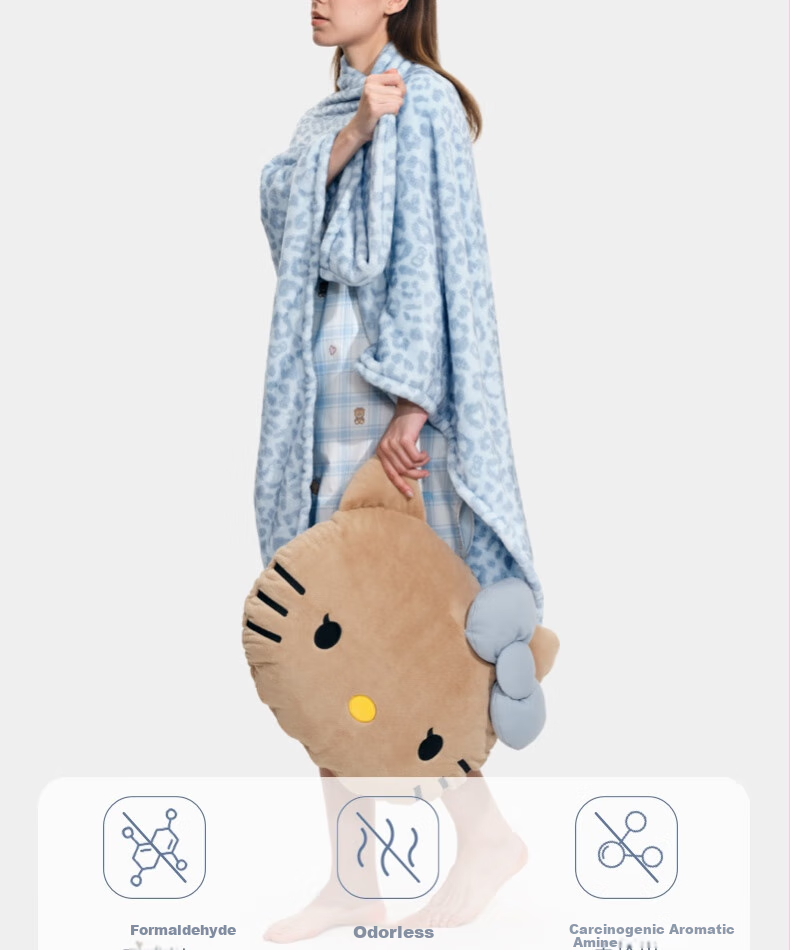 Tbh Sanrio Hello Kitty Two-In Flannel Blanket/pillow Throw Cushion Nap Blanket Air Conditioning Quilt 8