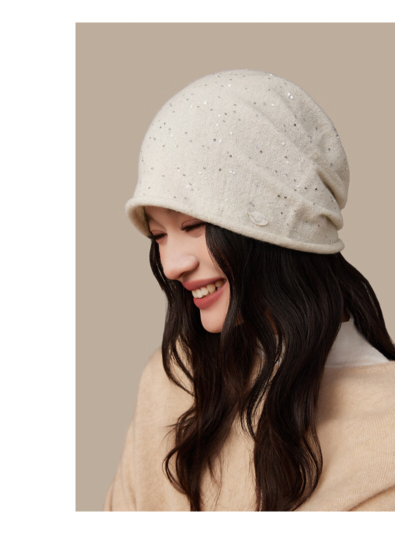 CACUSS Women's Spring Autumn Slouchy Thin Knit Beanie Large Head Circumference Woolen Hat Fashion Pullover Hat Gray 9