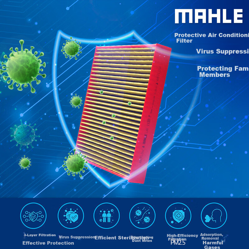 Фильтр салона MAHLE LAK1148P, антивирусный, противоаллергенный, для BMW 1, 3, 4 серий (F20, F22, F30, F32, F33, F36, F80, F82, F87) 2012-2019